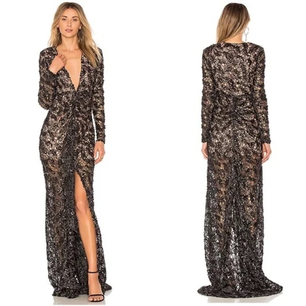 X by NBD Ice Melts Sequin Maxi Dress in Black - Size Small - NWT